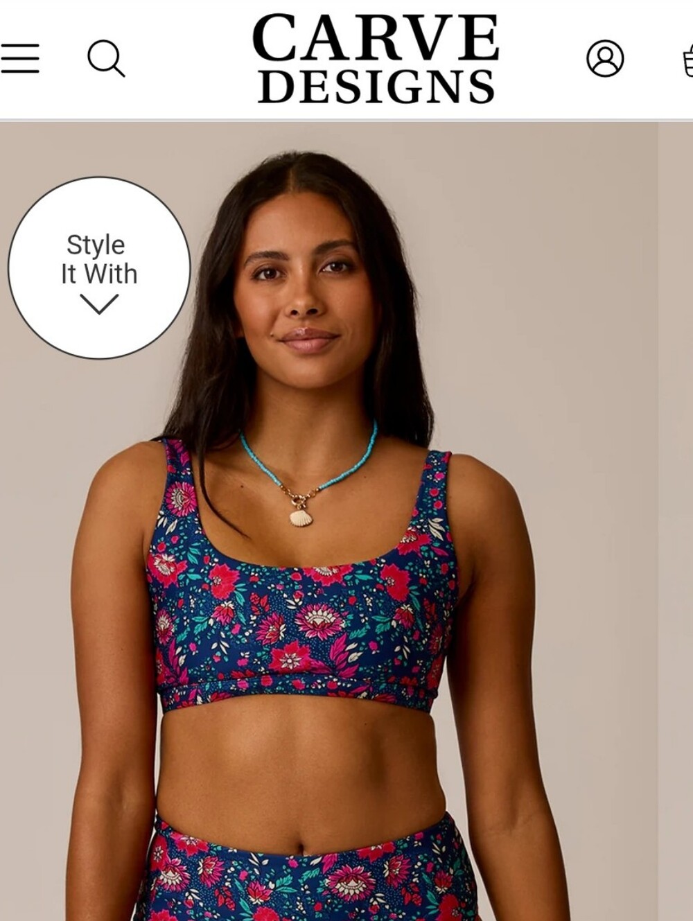 Carve Designs Fischer Compression Top - Isla Floral Navy & Pink